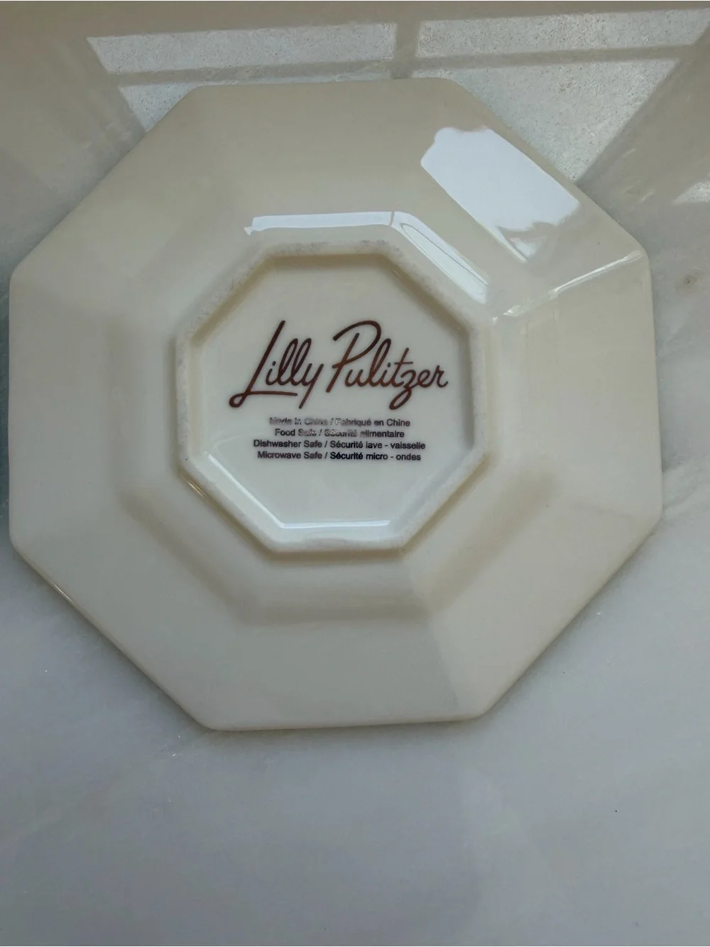 Lilly Pulitzer Octagonal Palm Print Small Plates - Green & Blue (Set of 2)